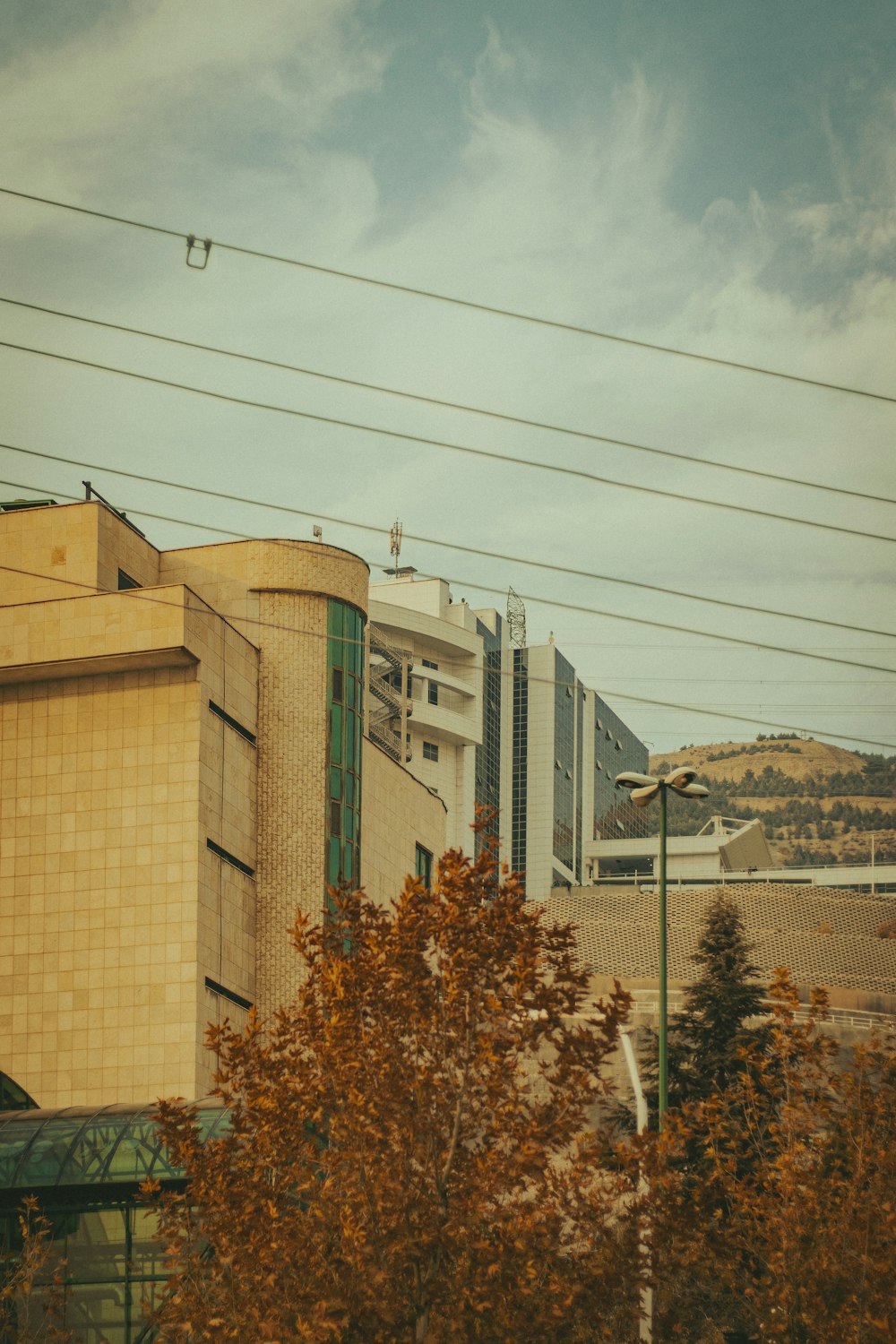 a view of a building from across the street