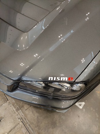 a close up of the front bumper of a car