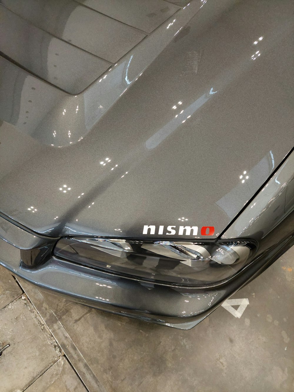 a close up of the front bumper of a car