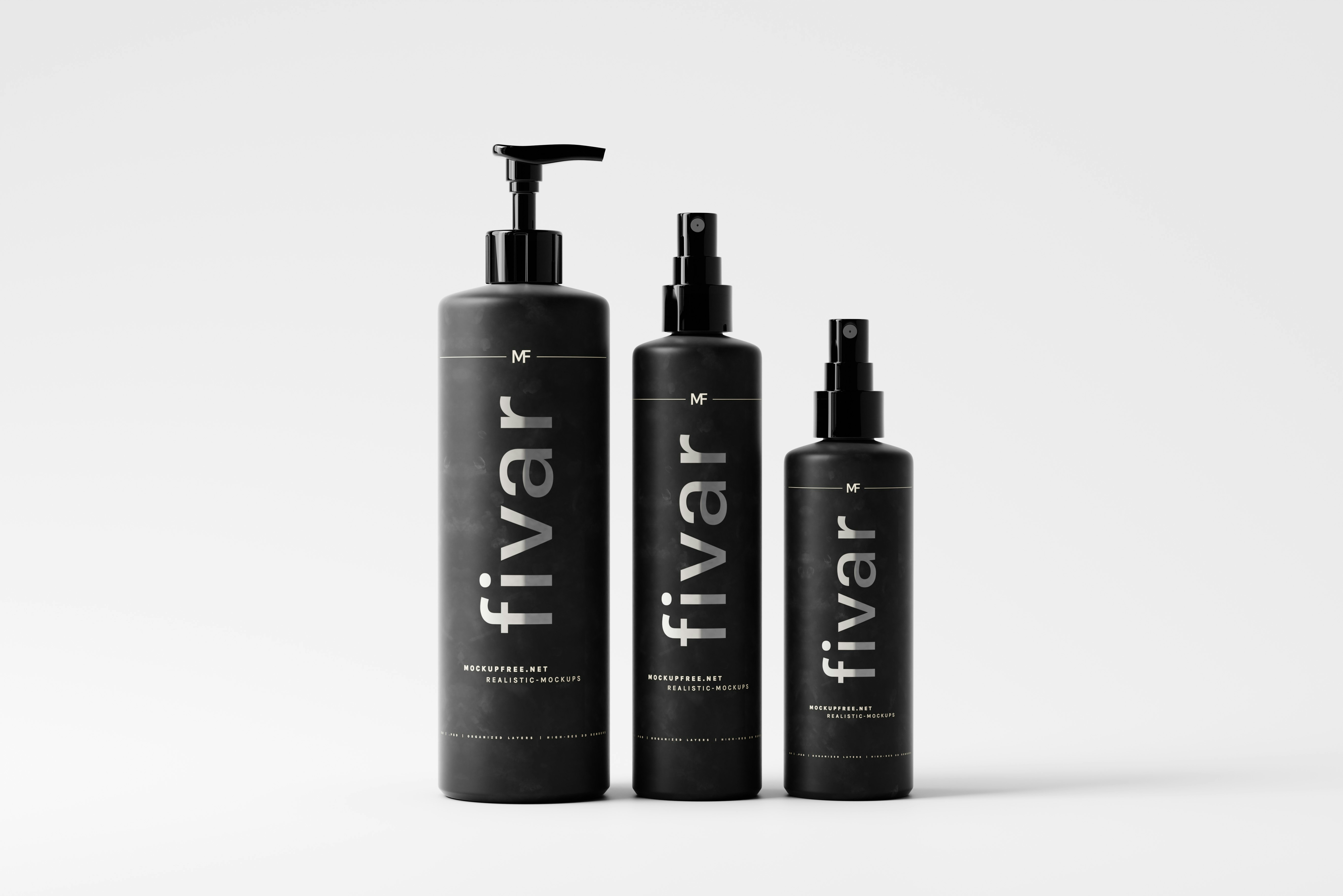 Fivar - Tri-Bottle Cosmetic Mockup Collection Download this mockup for free from Mockup Free: https://mockupfree.net