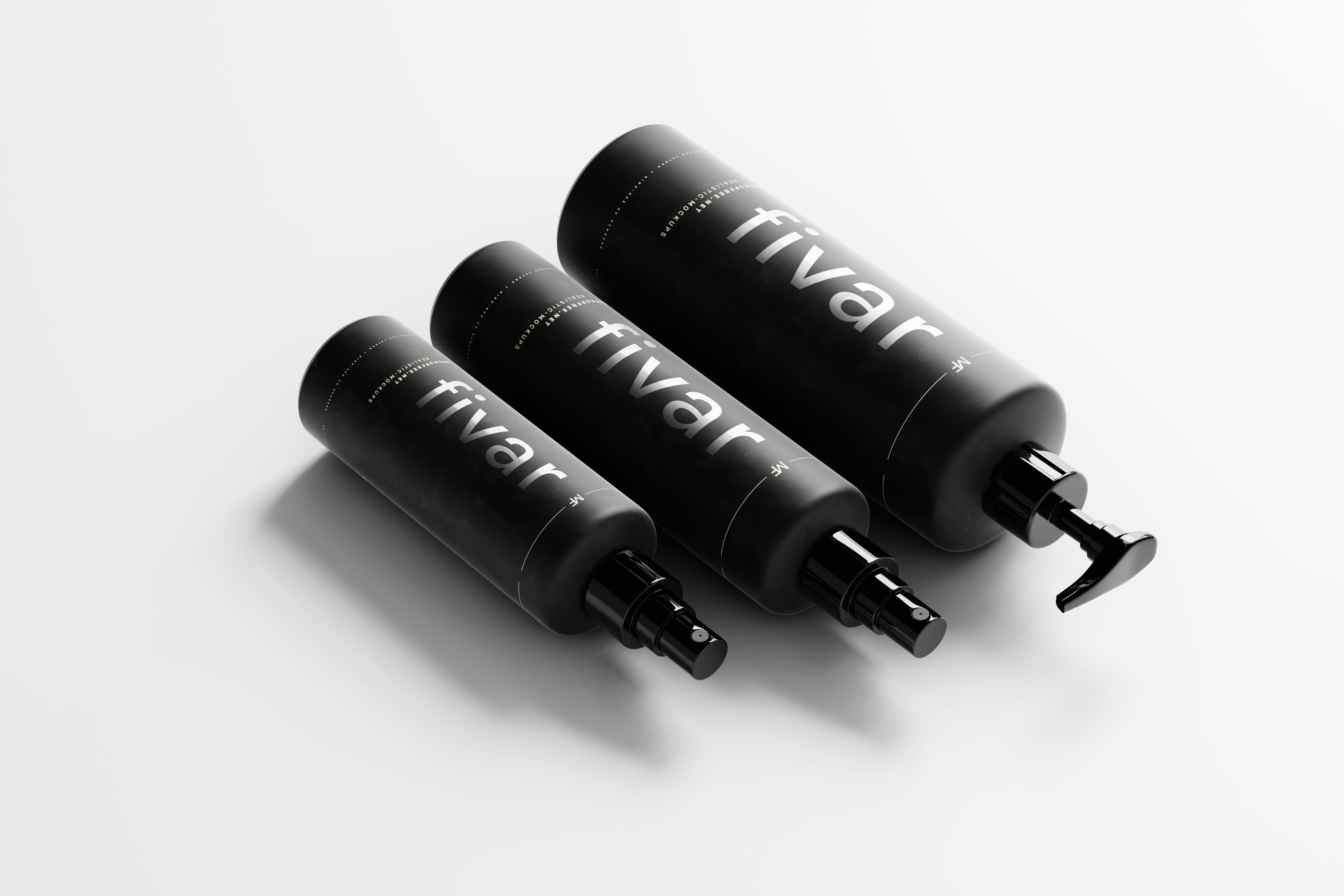 Fivar - Tri-Bottle Cosmetic Mockup Collection Download this mockup for free from Mockup Free: https://mockupfree.net