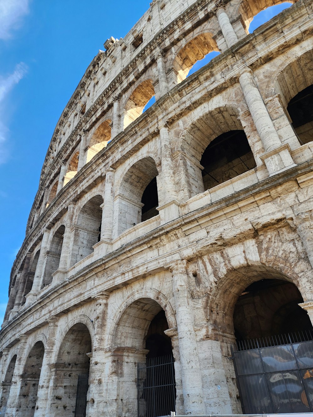 a close up of the side of an ancient building