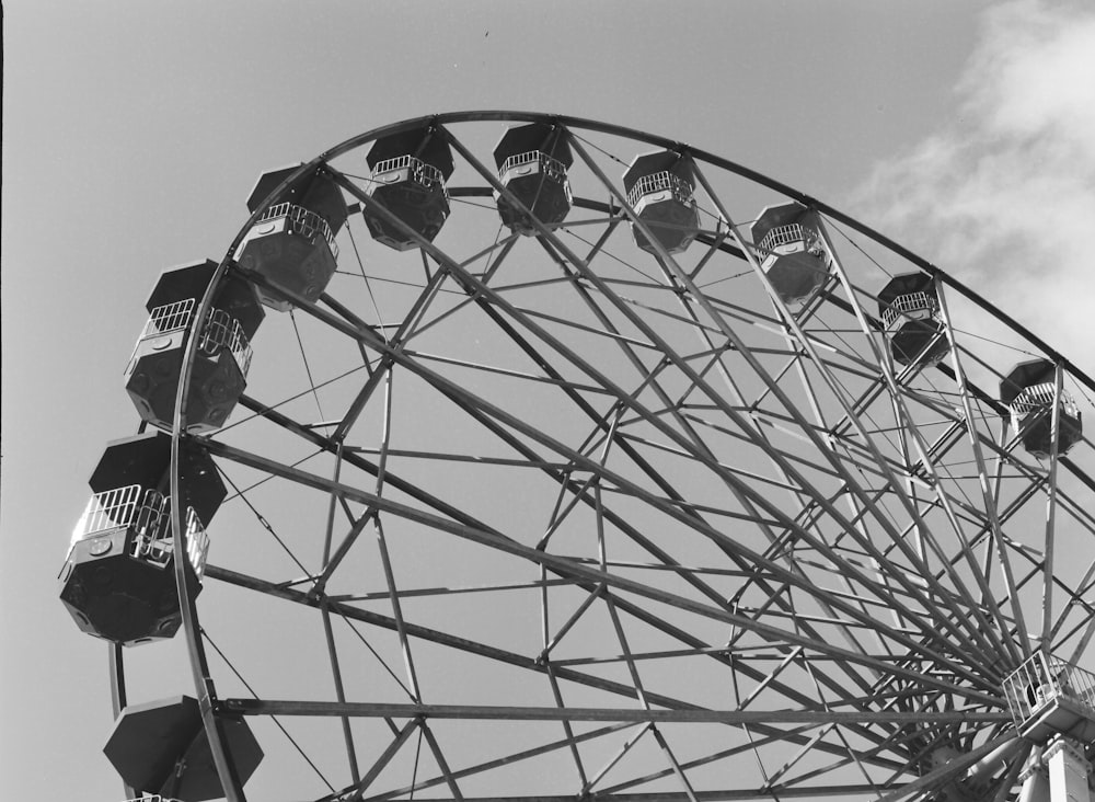 a large ferris wheel sitting on top of a field