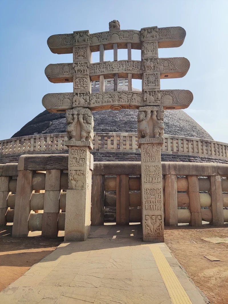 front view on ancient monument