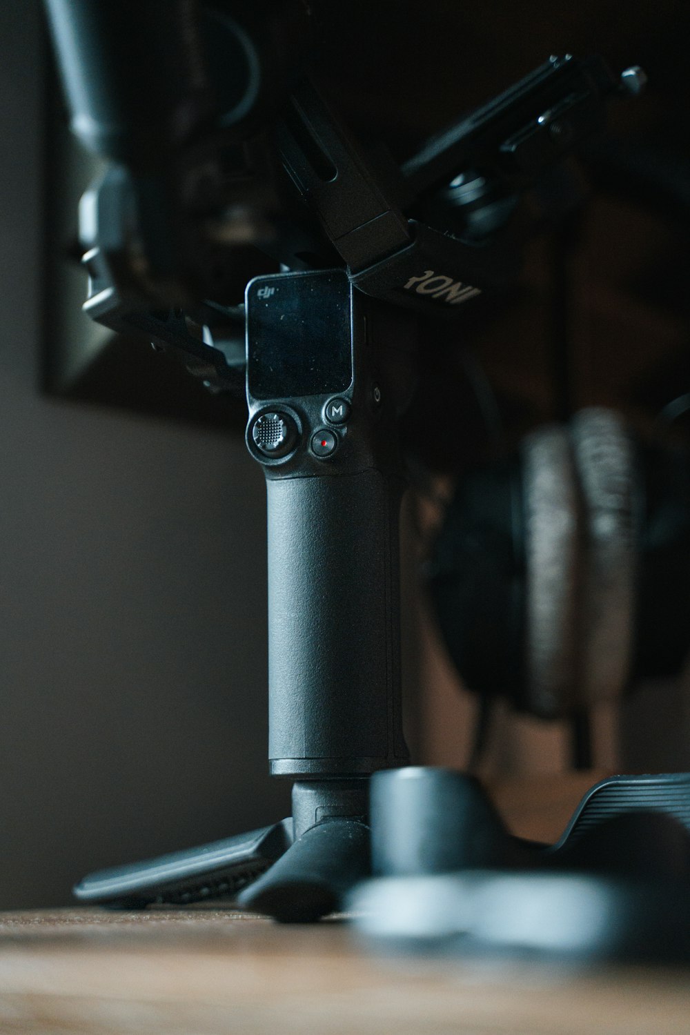 a close up of a microphone on a table