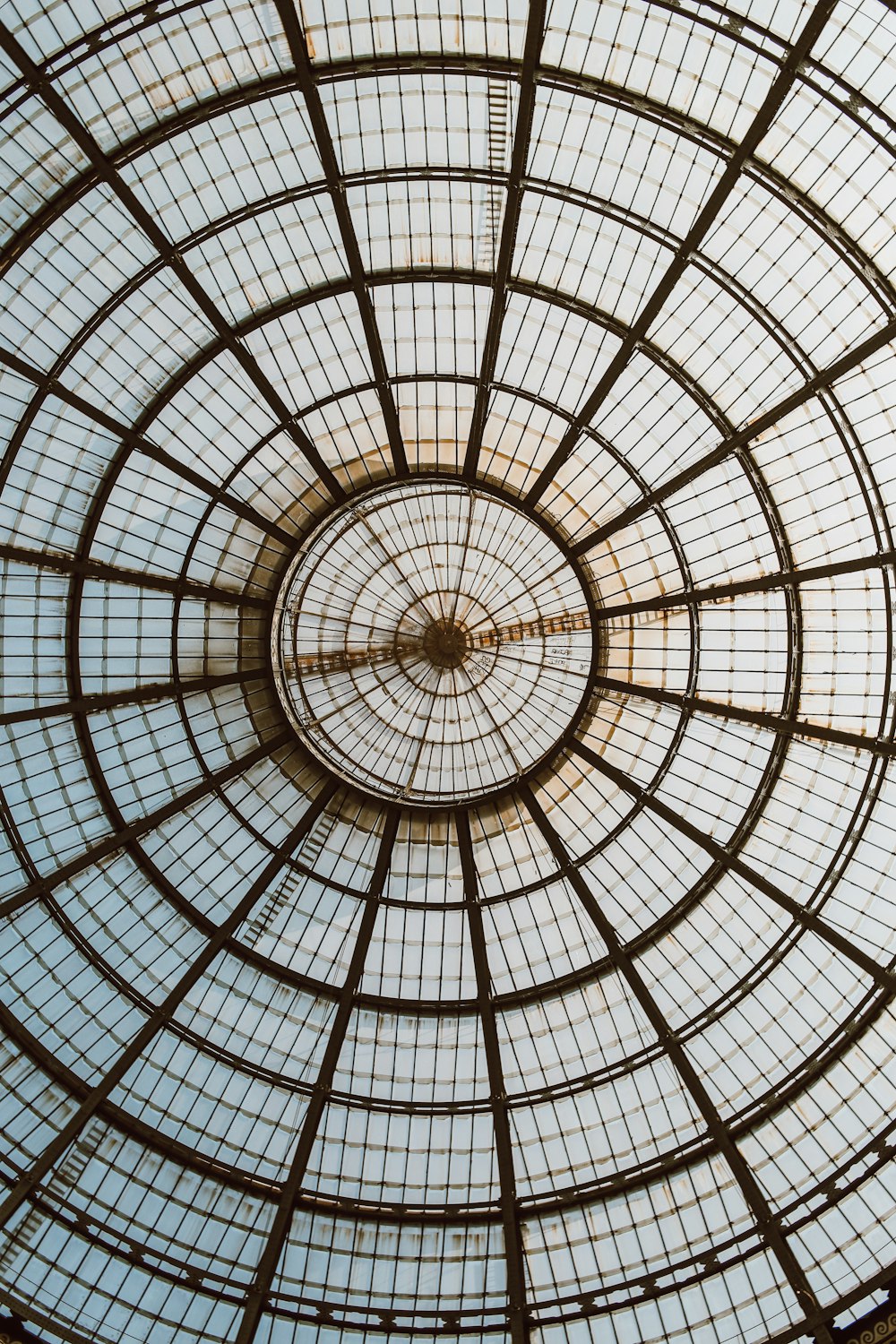 a view of a glass ceiling in a building