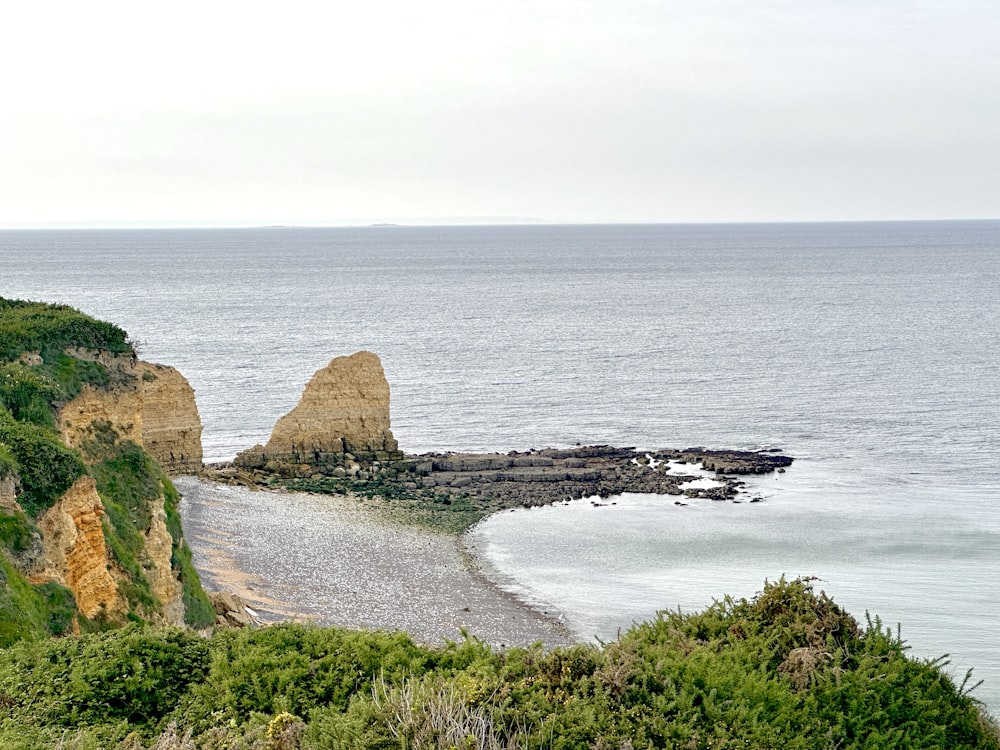 a view of the ocean from a cliff