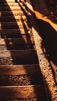 Freshly repaired concrete staircase with a smooth, sealed finish under soft daylight.