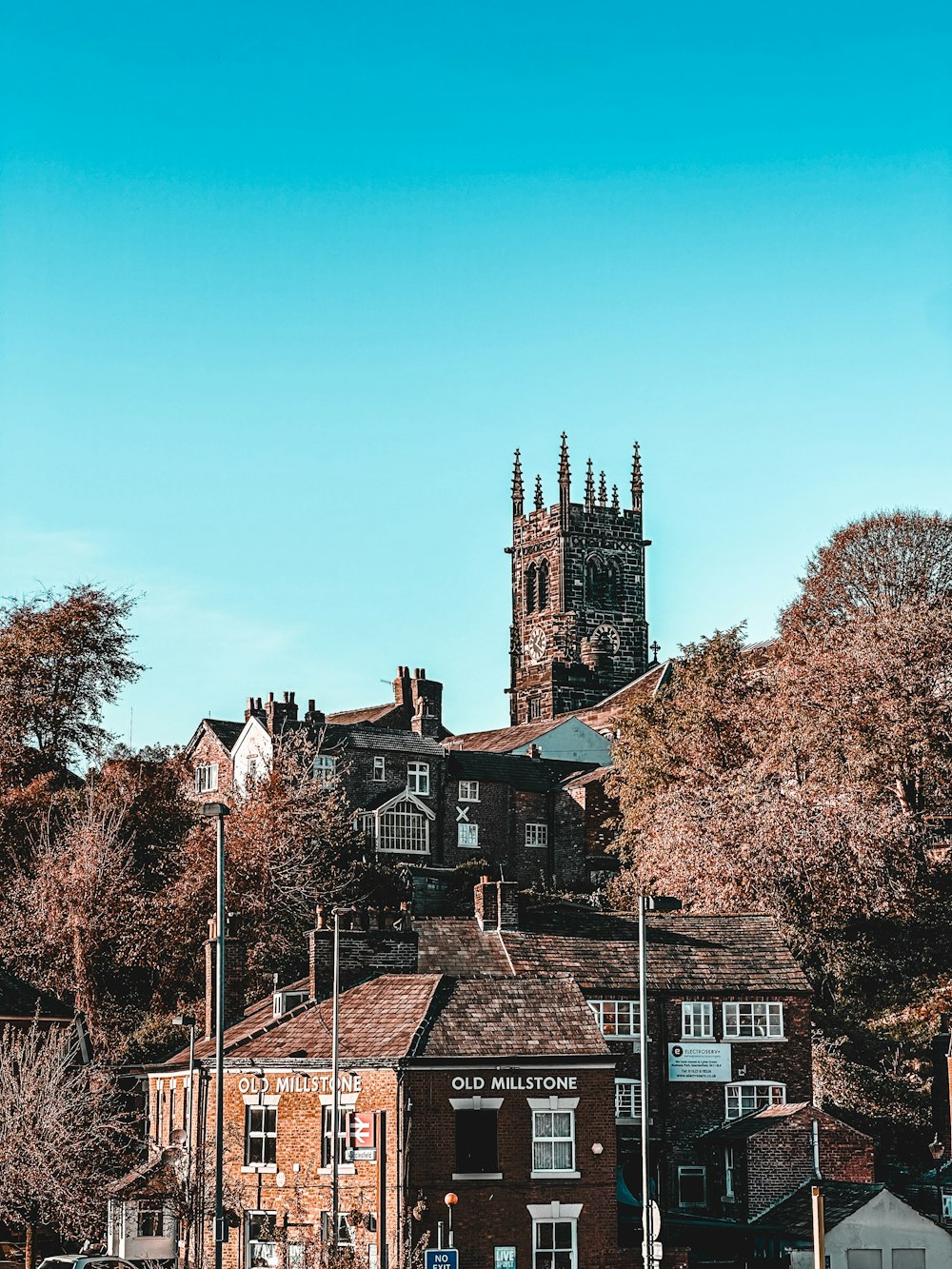 a large building with a clock tower on top of it