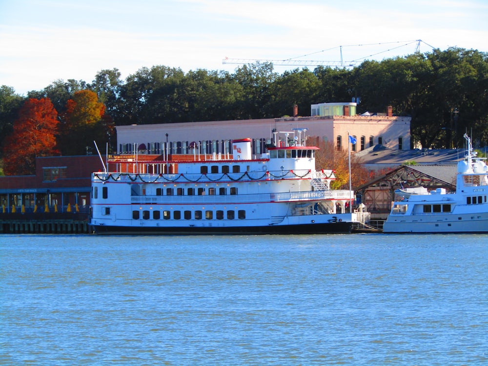 a couple of boats that are sitting in the water