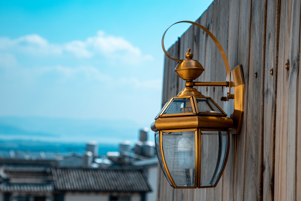 a close up of a light on a wall