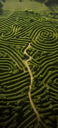 a large maze in the middle of a field