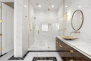 Luxurious bathroom with modern fixtures and elegant lighting