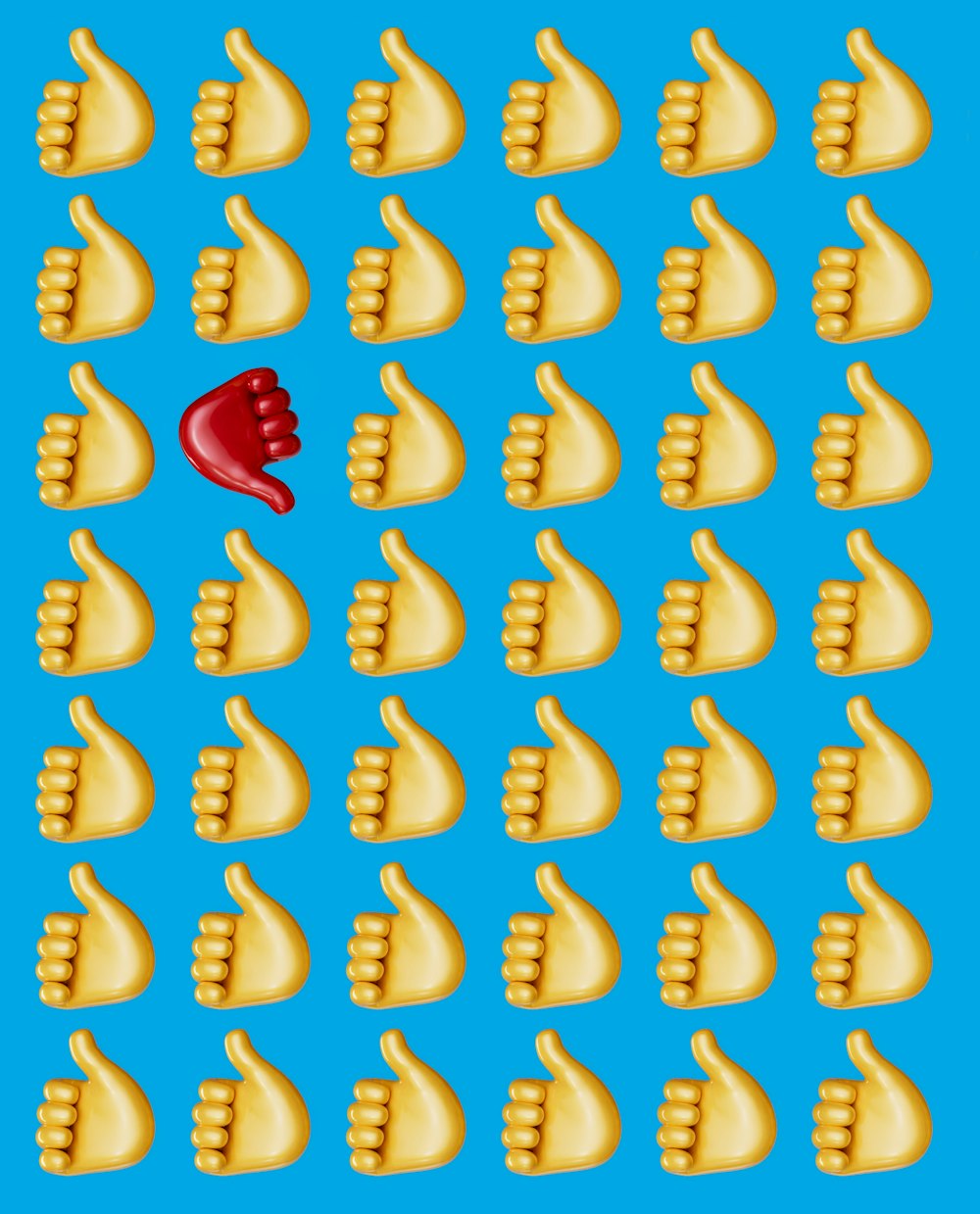 ein blauer Hintergrund mit einem Haufen Kekse und einem roten Objekt
