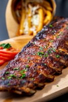 a close up of a fish on a cutting board