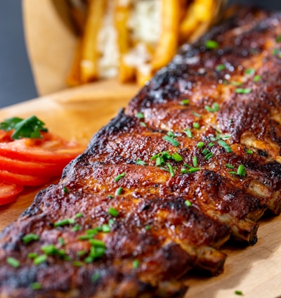 a close up of a fish on a cutting board