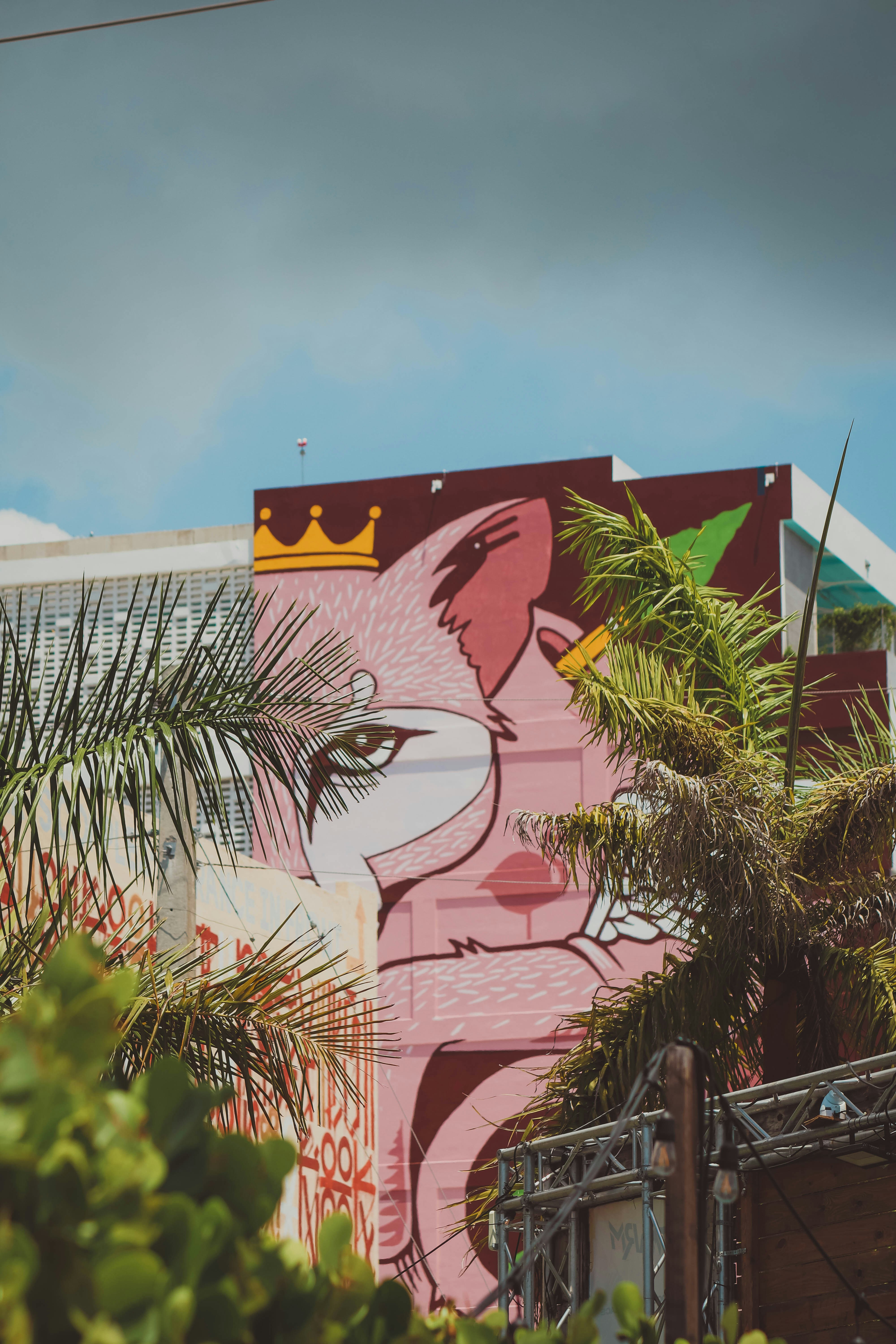 a building with a mural on the side of it