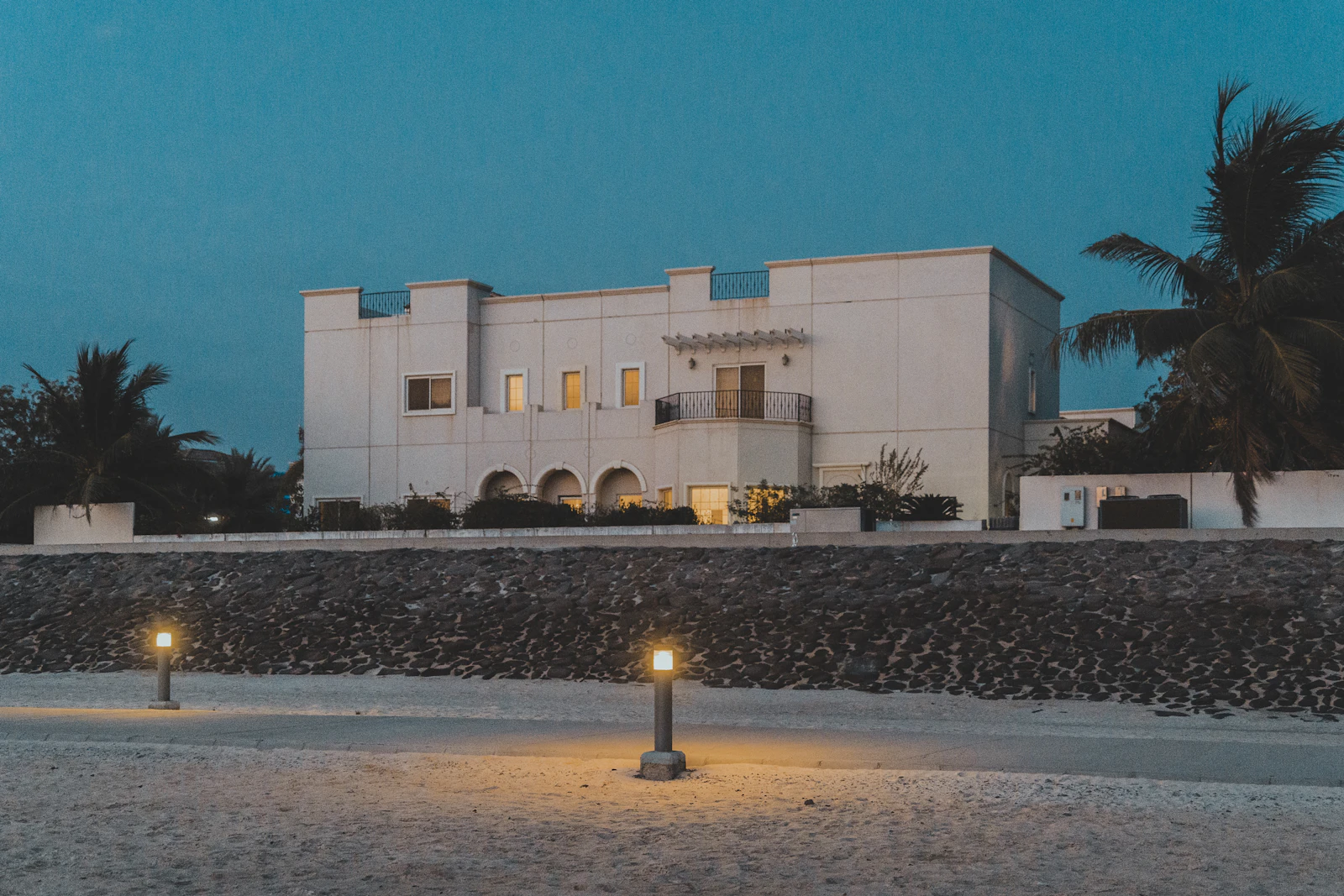 White beacon building on the KAUST campus, Thuwal, Saudi Arabia