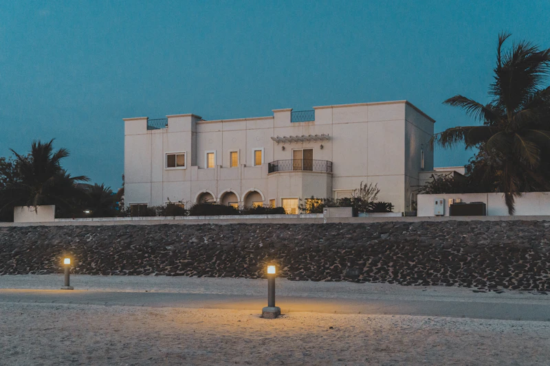 White beacon building on the KAUST campus, Thuwal, Saudi Arabia