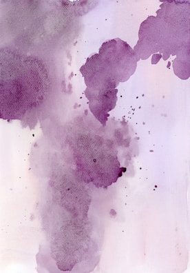 A calming watercolor blend of purple and blue with soft edges and a touch of whimsical charm.