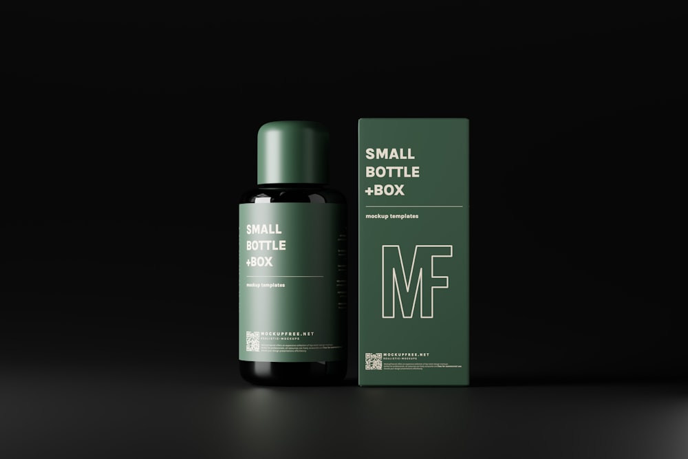 a bottle of mf snail bottle model next to a box