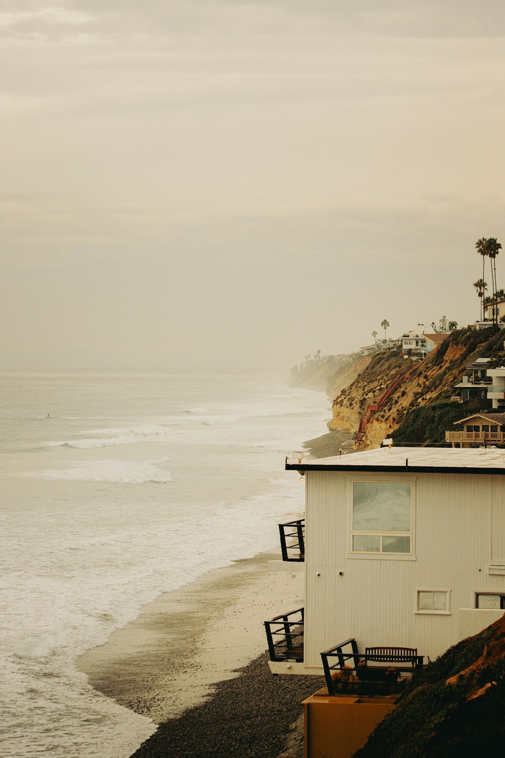 a view of the ocean from a beach house