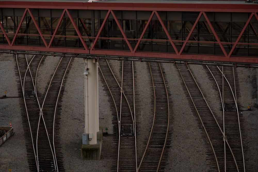 a view of a train track from above