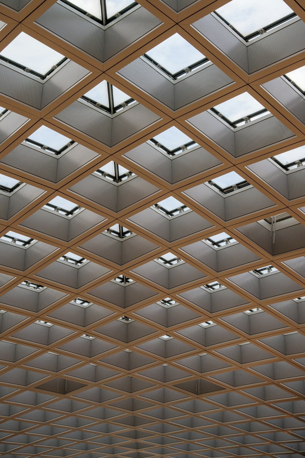 a large open room with a skylight above it