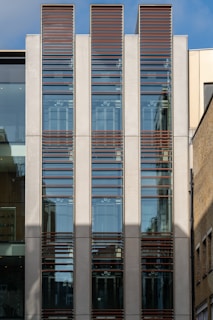 Elegant commercial building facade with glass windows