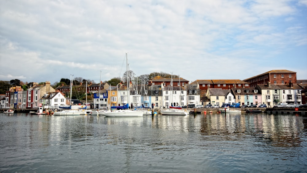 a body of water filled with lots of boats