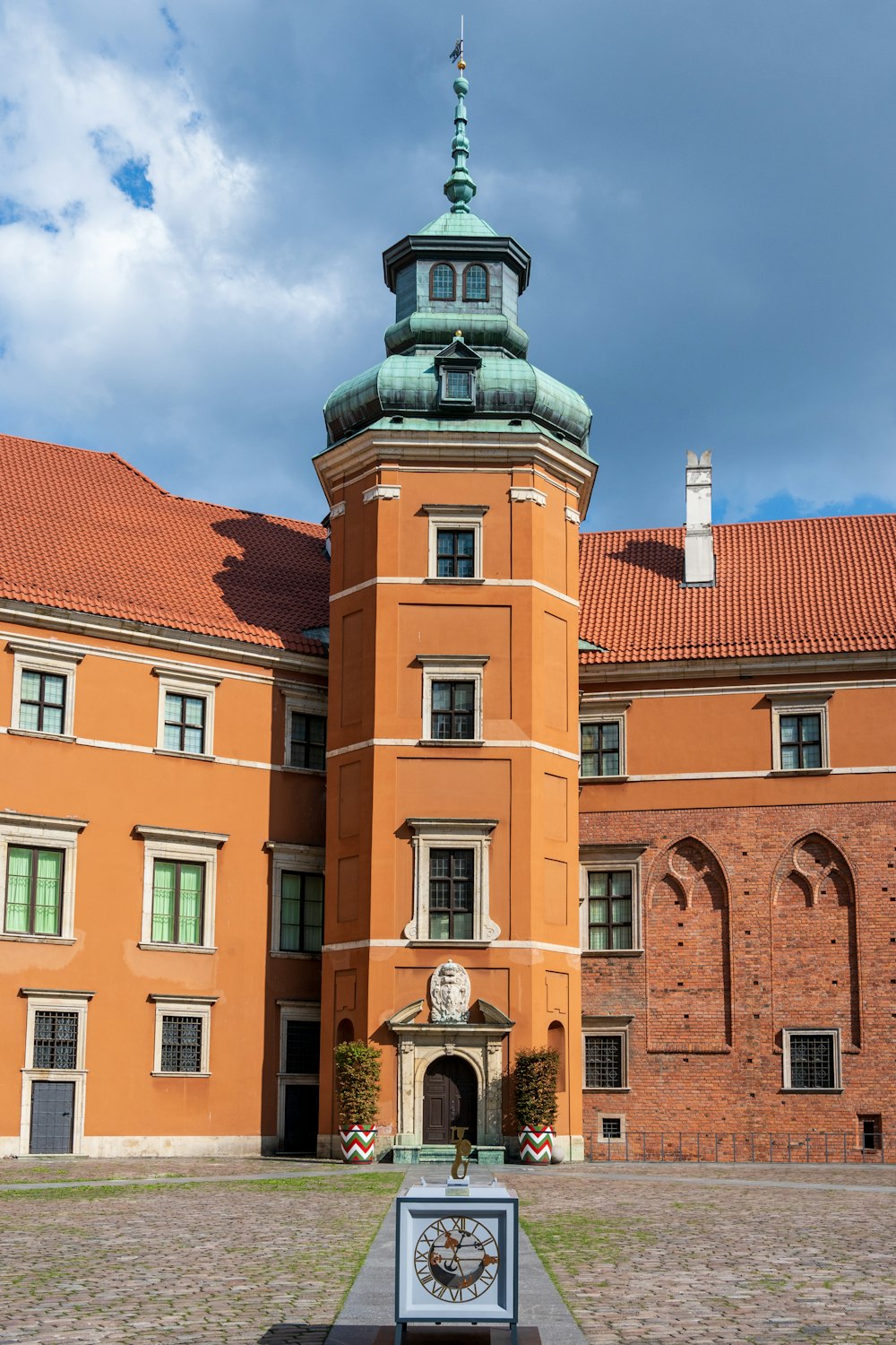 a building with a clock on the front of it