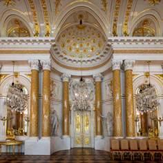 a large room with a chandelier and a chandelier