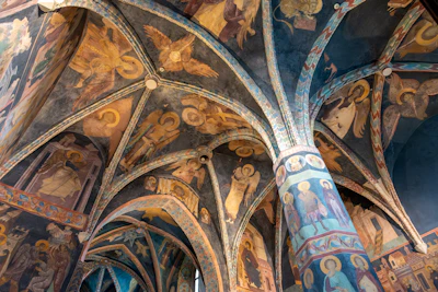 Historic frescoes adorning the walls of the Basilica di Sant'Anastasia