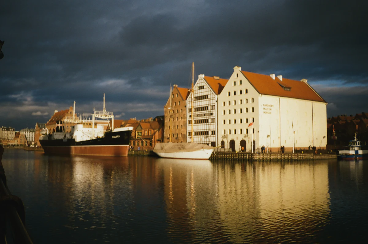 The Motława river at dusk