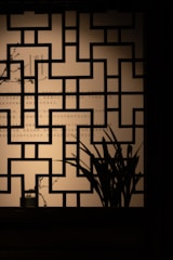 An elegant geometric Chinese lattice pattern representing strategic timing.