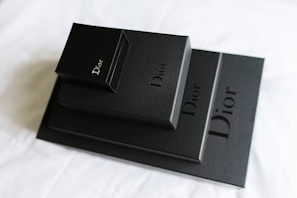 Elegant packaging boxes stacked neatly, showcasing bazaltstore's luxury brand identity