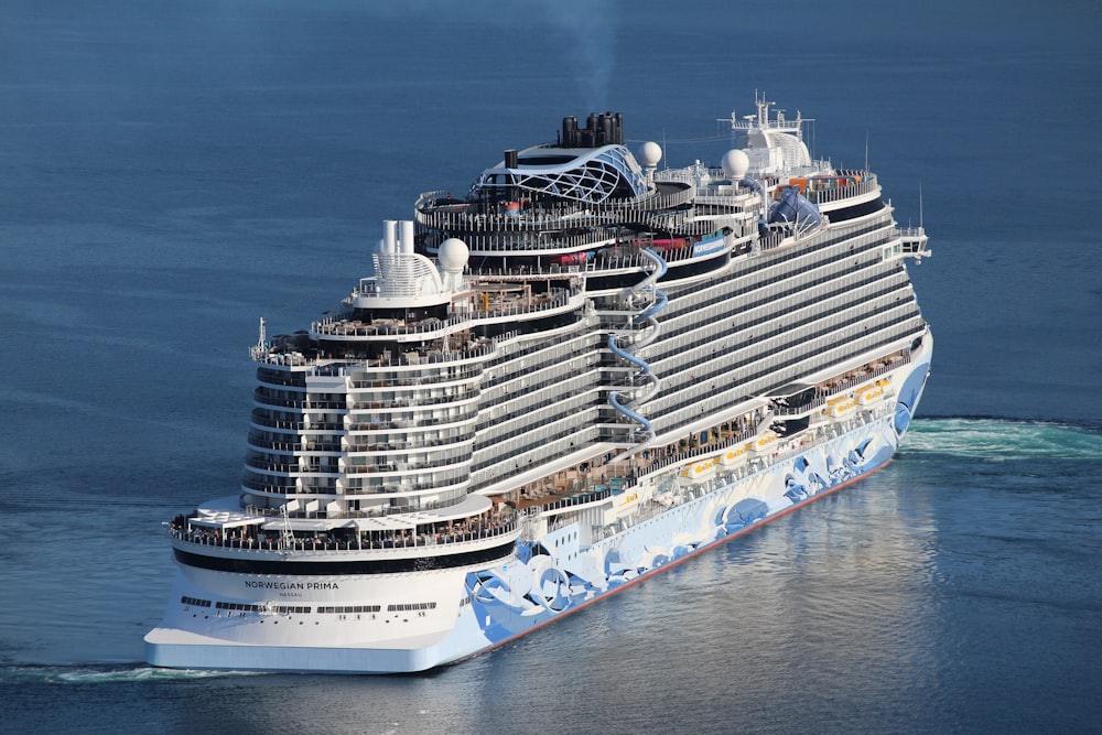 a large cruise ship in the middle of the ocean