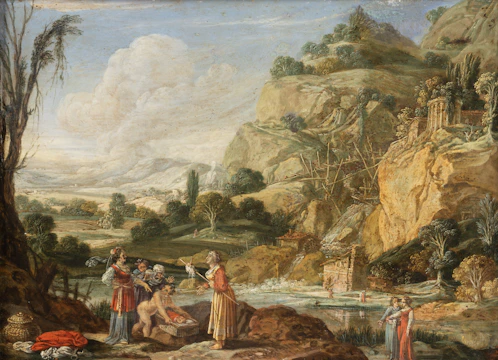 Documentary poster showing a landscape with people in traditional clothing