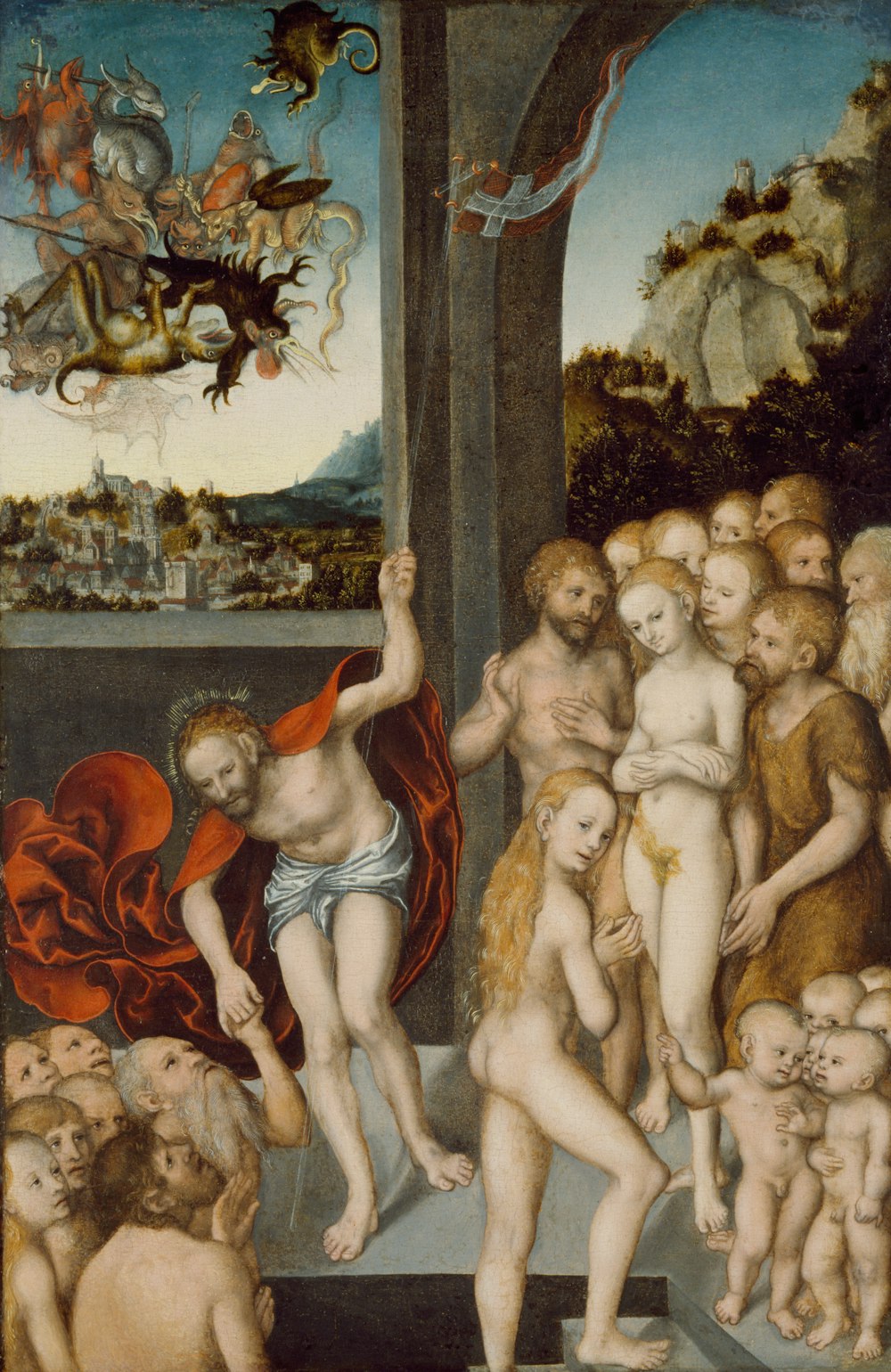 a painting of a group of naked people