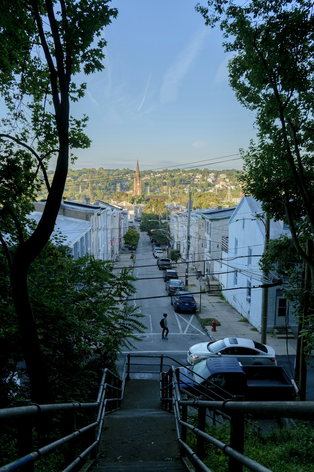 a man riding a bike down a set of stairs