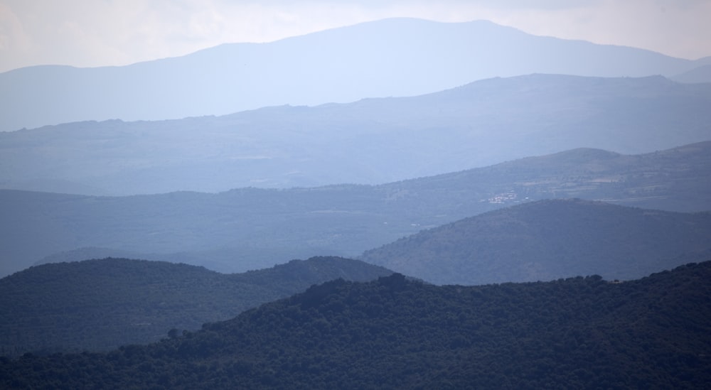 a view of a mountain range from a distance