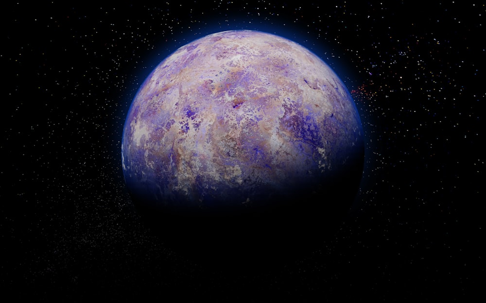 a blue planet with stars in the background