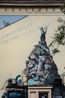 a mural on the side of a building