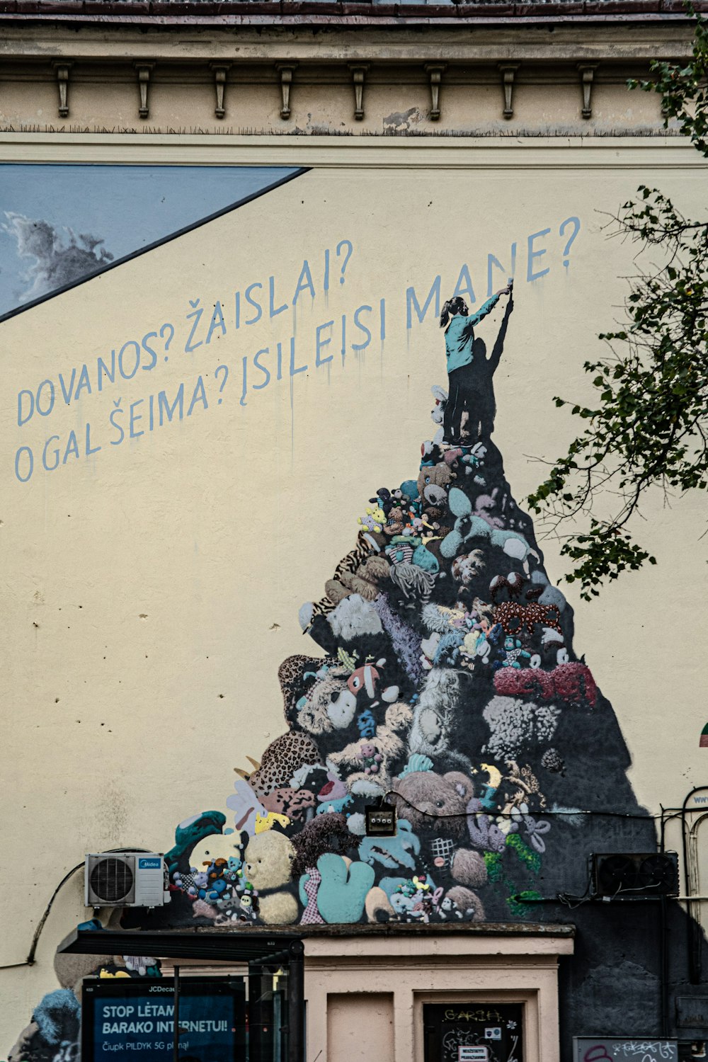 a mural on the side of a building