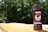 A jar of raspberry fruit spread labeled 'Blast Berry' is placed on a wooden surface. The background consists of blurred green foliage, indicating an outdoor setting.