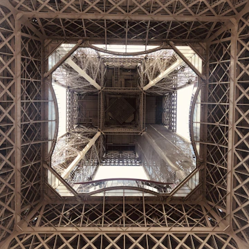 A detailed view of a building's structural framework.
