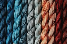 a close up of a bunch of yarn