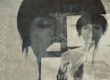 Artistic cyanotype portrait with soft shadows and vintage feel.