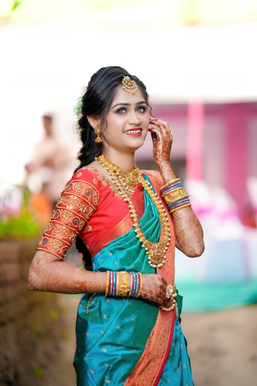 A vibrant display of premium Indian women's garments with intricate designs, styled for a modern UAE setting.