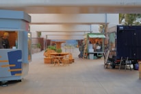 A micro-market setup in a business environment with fresh food options.